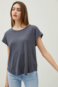 Raw Edge Detailed Linen Tee