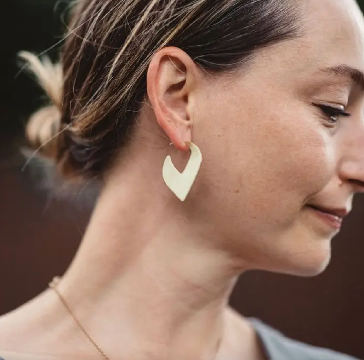 Petal Brass Disc Studs