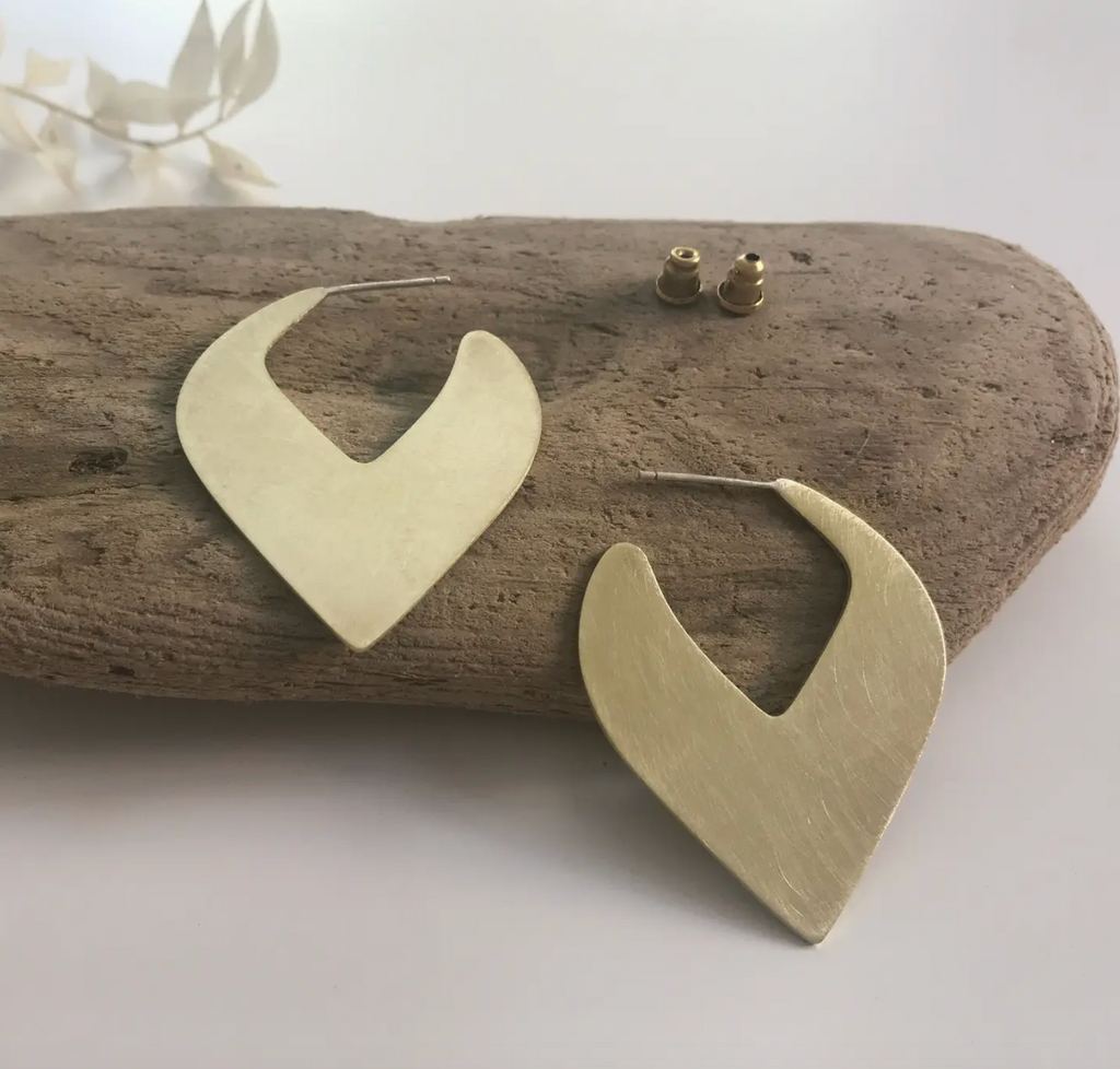 Petal Brass Disc Studs