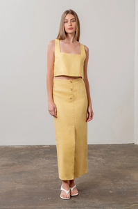Square Neck Linen Top