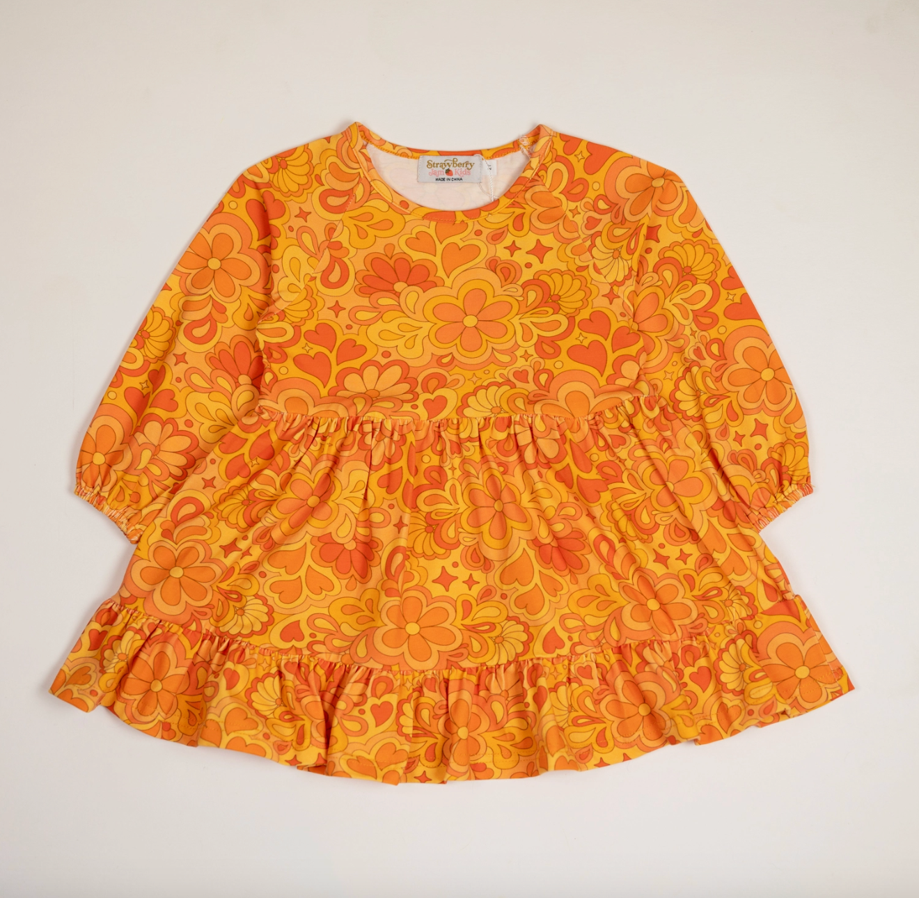 Retro Long Sleeve Girls Dress