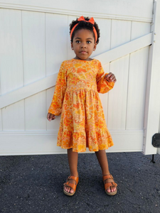 Retro Long Sleeve Girls Dress