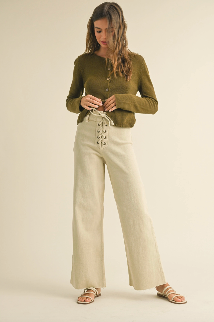 Lace-Up Front Pants