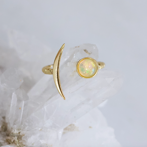 Opal Crescent Ring