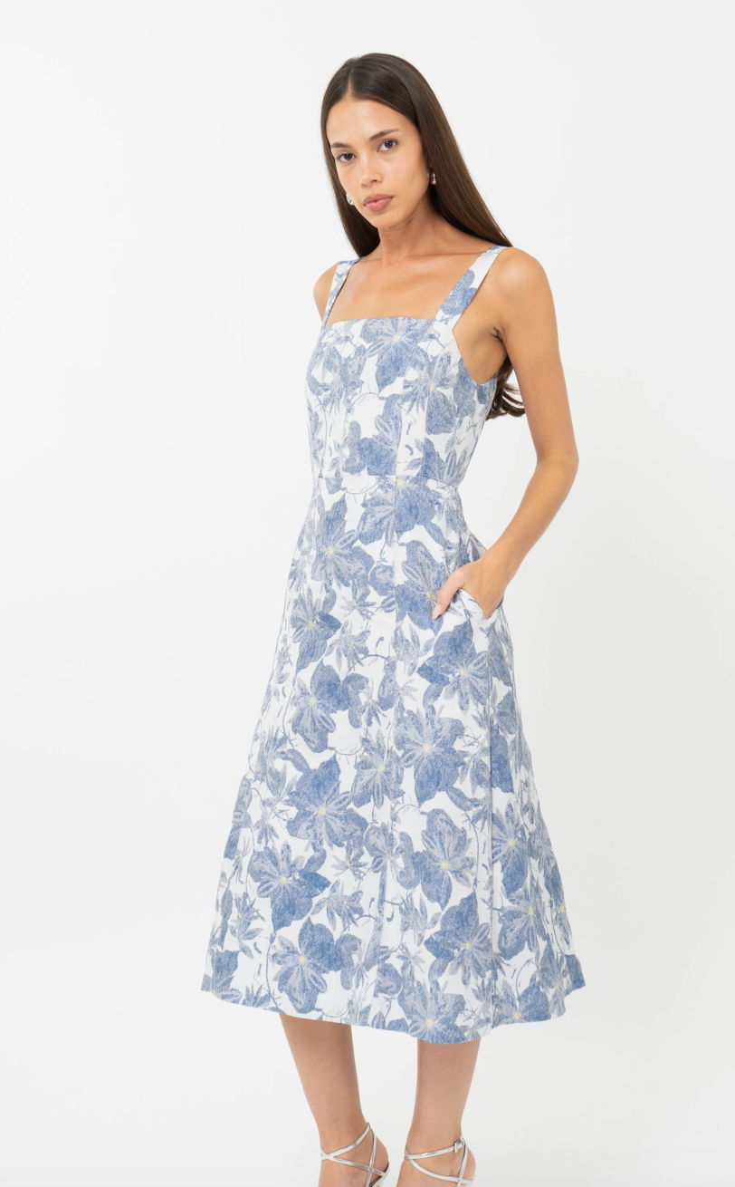 Roanne Jacquard Midi Dress