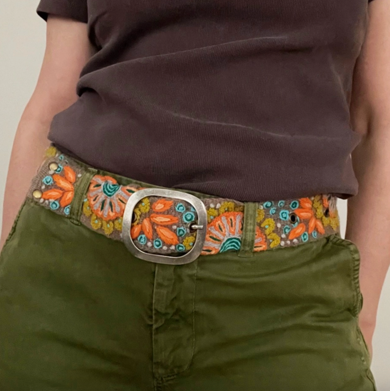 Embroidered Wool Belt