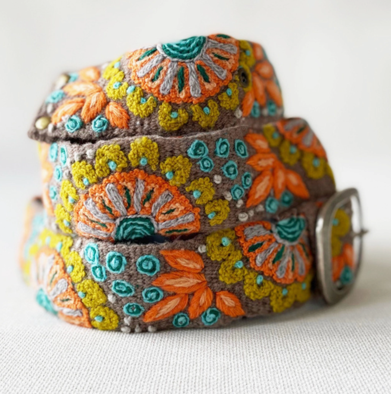 Embroidered Wool Belt