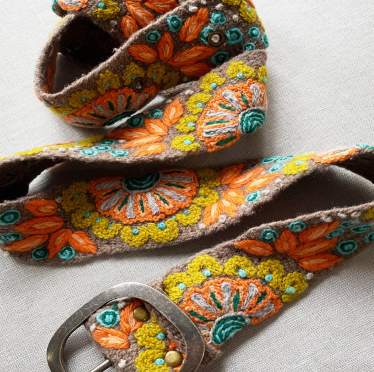 Embroidered Wool Belt
