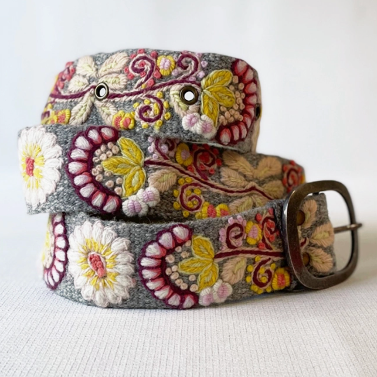 Embroidered Wool Belt