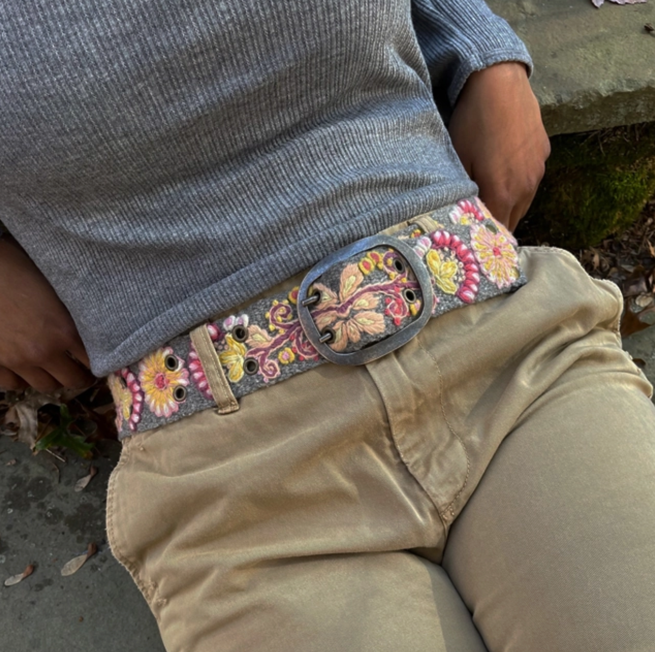 Embroidered Wool Belt