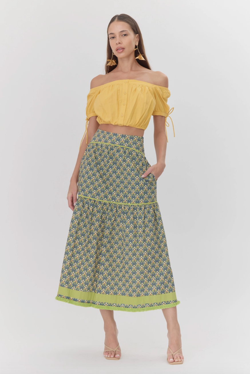 Elina Tiered Midi Skirt