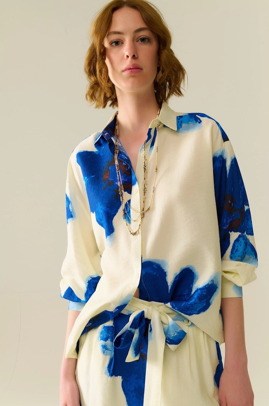 Tropical Print Relaxed Buttondown