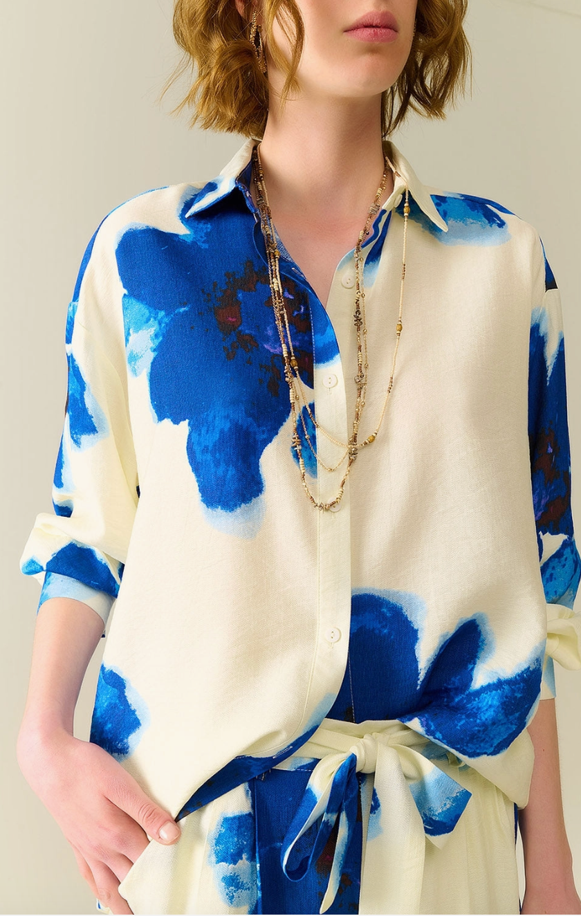 Tropical Print Relaxed Buttondown