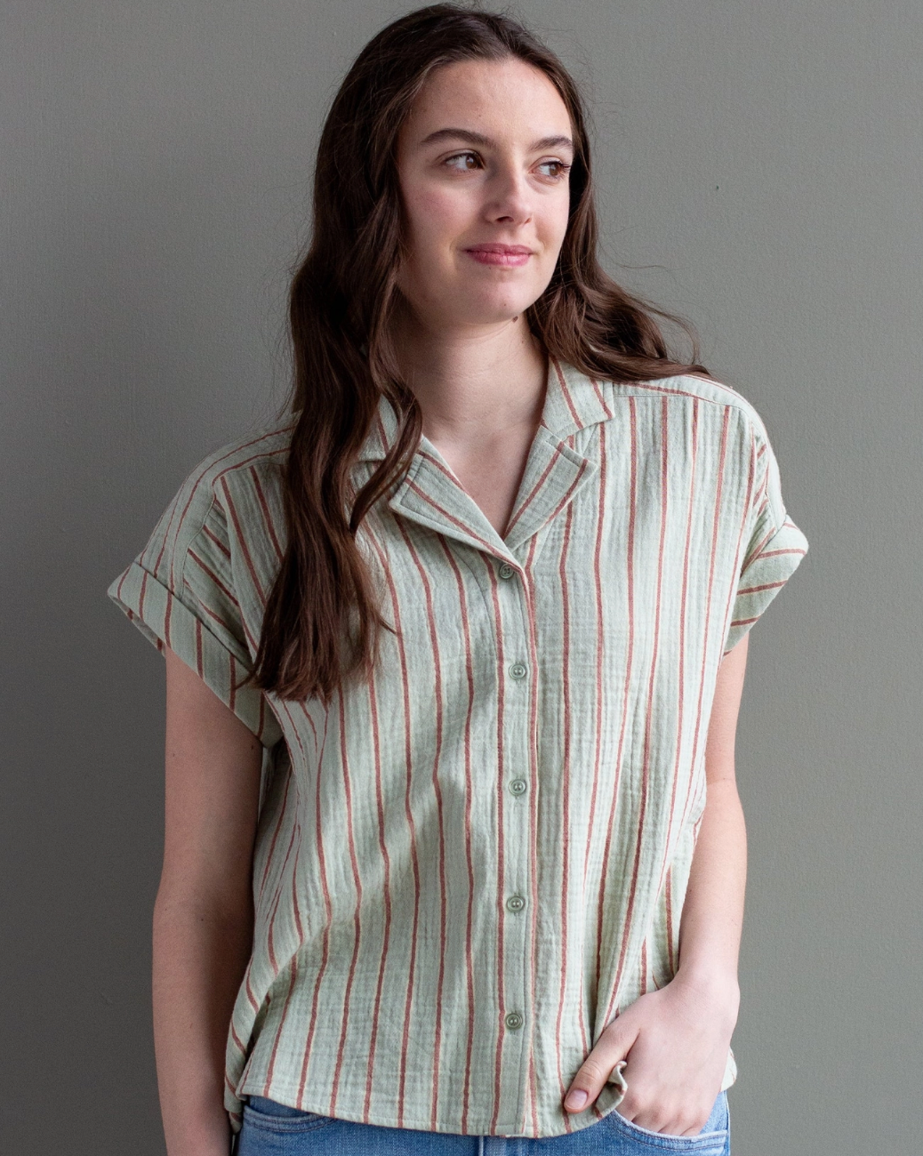 Allie Striped Button Down
