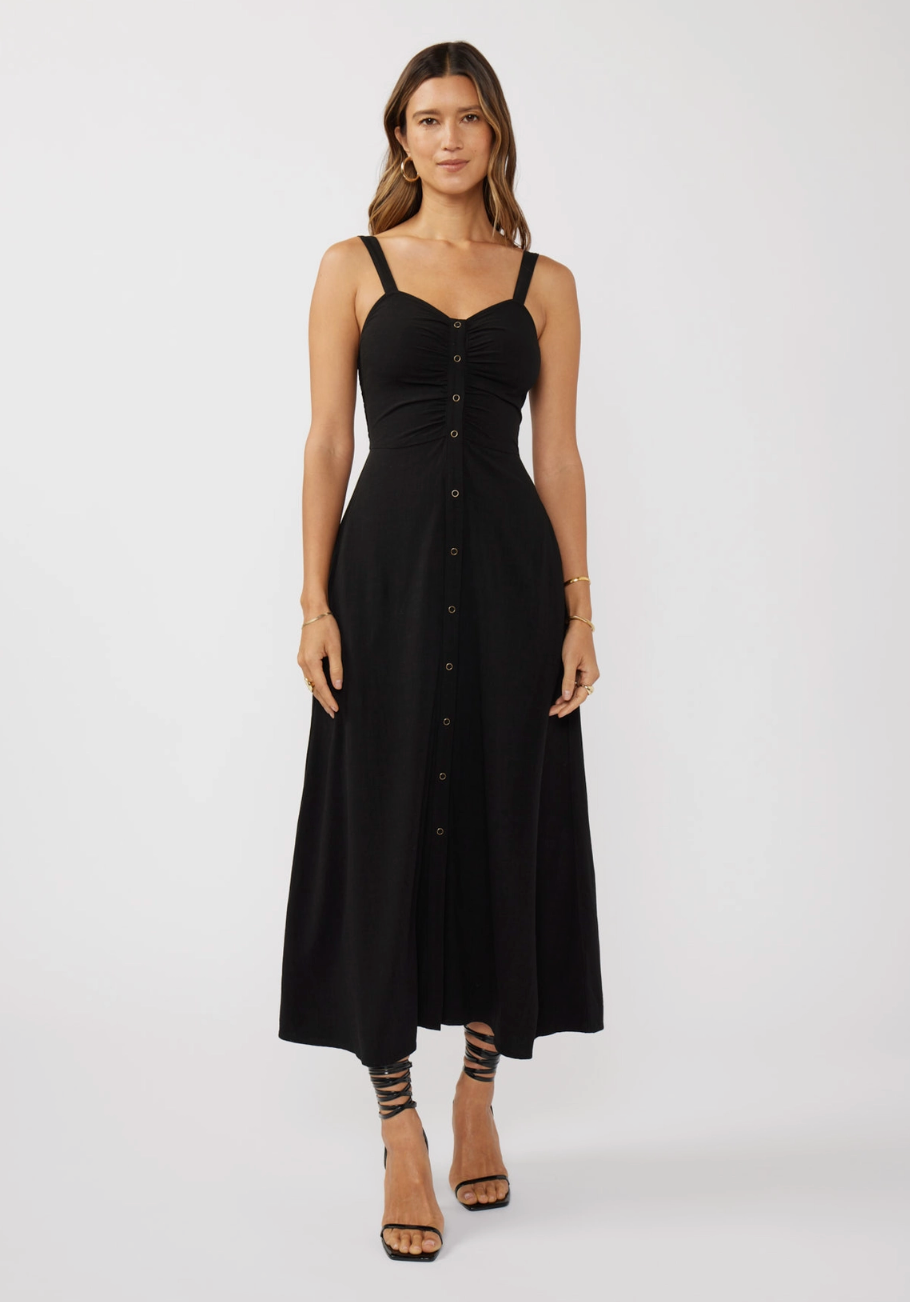 Ruched Button Down Dress