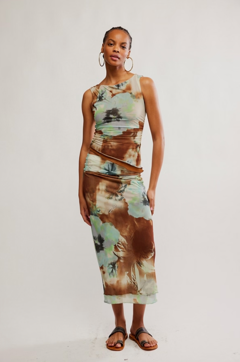 Sunset Mesh Maxi Skirt