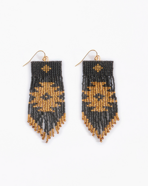 Beaded Handwoven Tribal Fringe Earrings