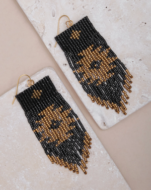 Beaded Handwoven Tribal Fringe Earrings