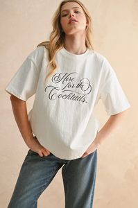 Here For It Embroidered Tee