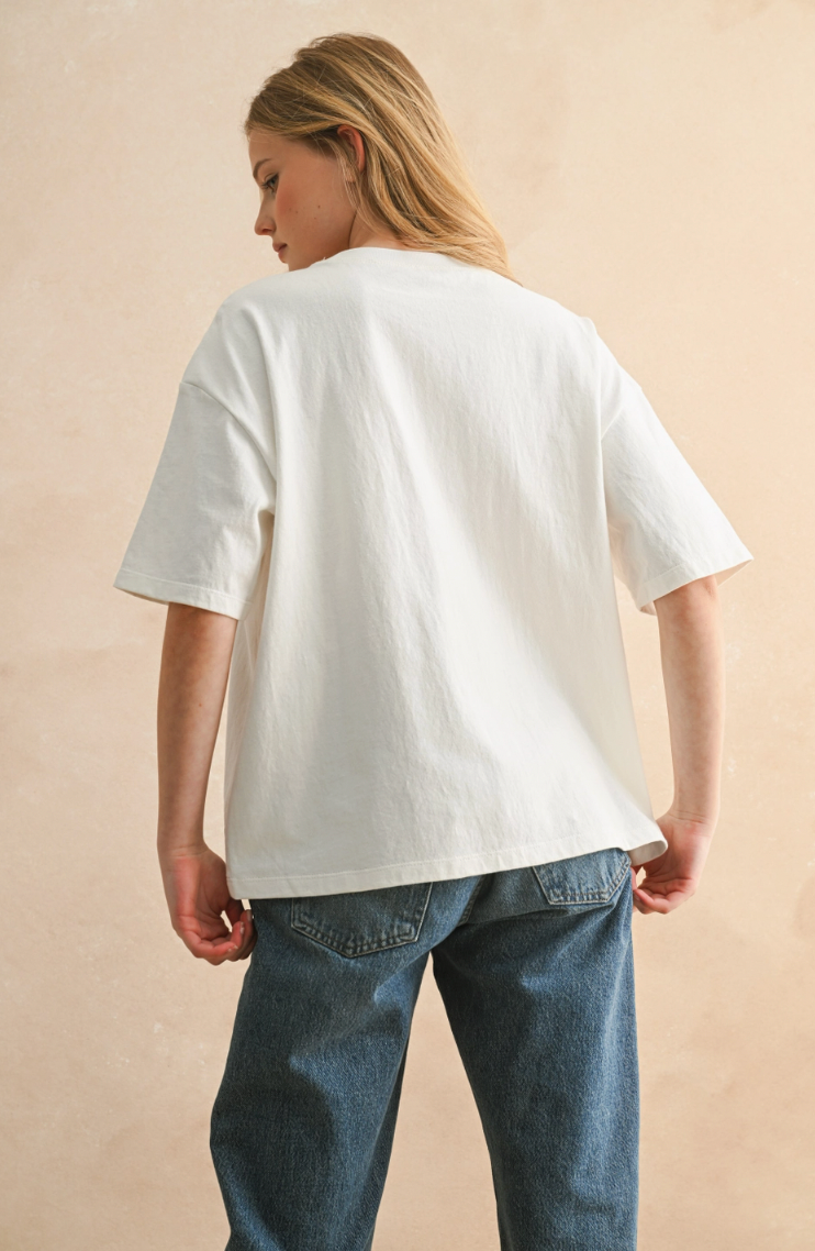 Here For It Embroidered Tee