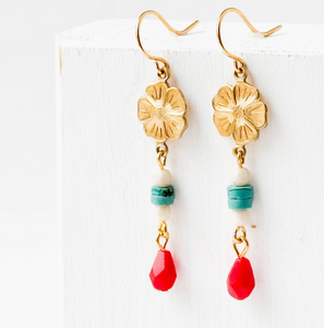 Long Flower Earrings