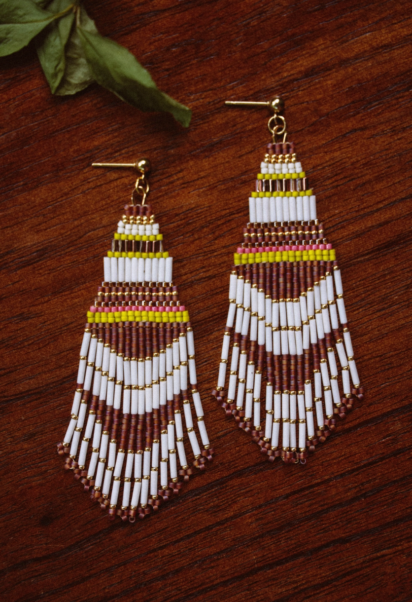 Beaded Handwoven Embellished Woodland Earrings