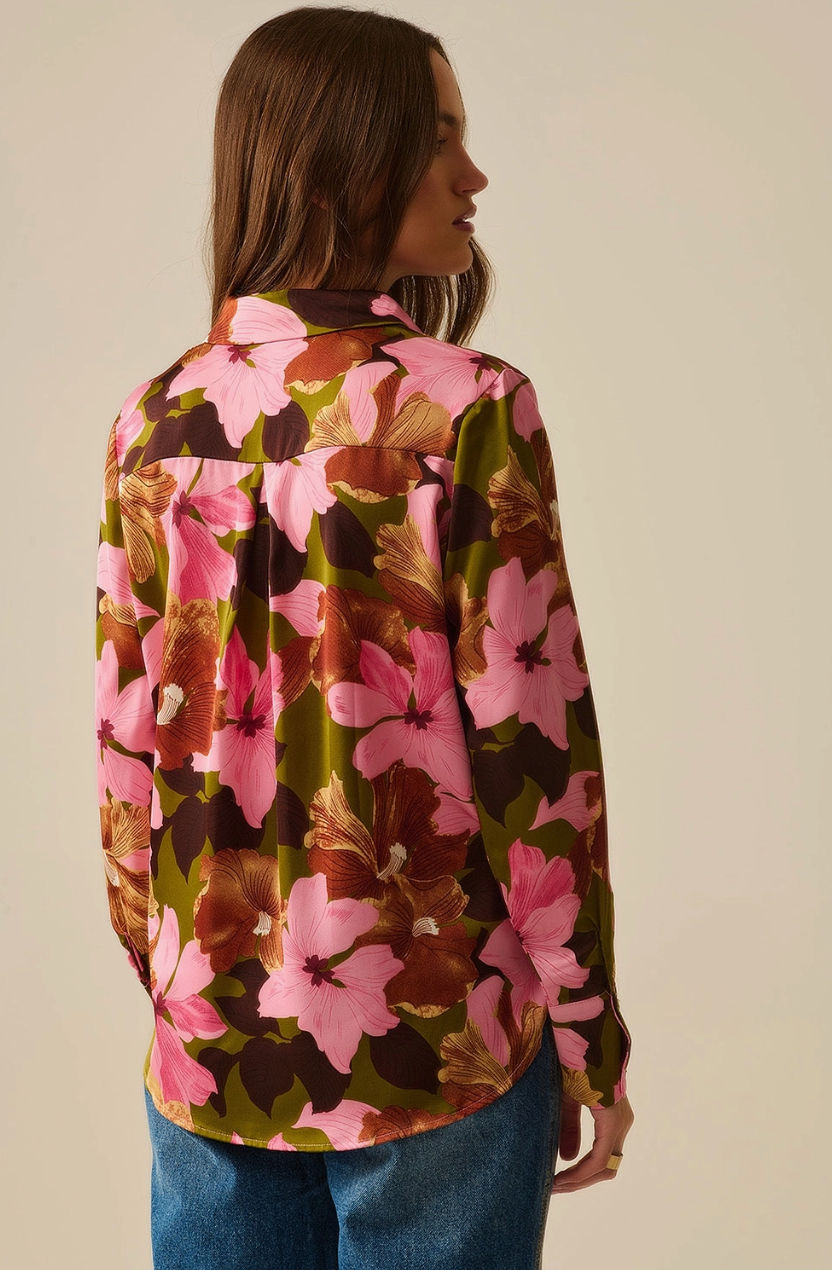 Tropical Print Relaxed Buttondown