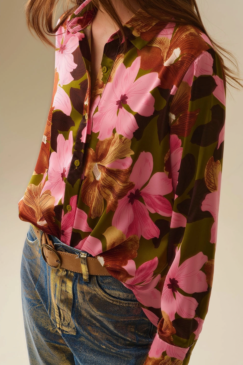Tropical Print Relaxed Buttondown