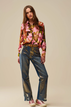Tropical Print Relaxed Buttondown