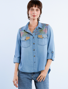Flower Patch Embroidered Shirt