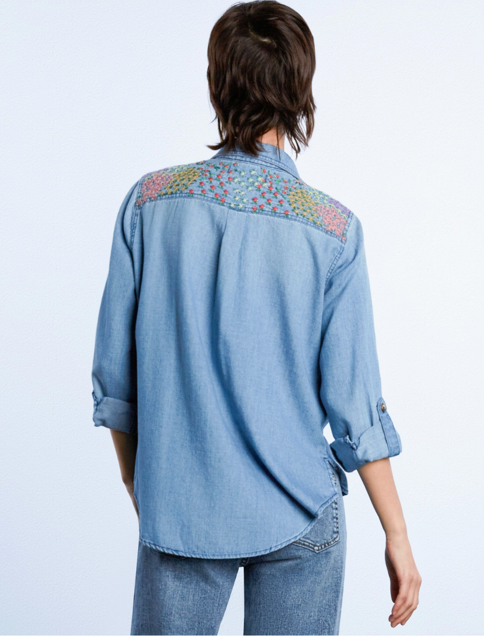 Flower Patch Embroidered Shirt