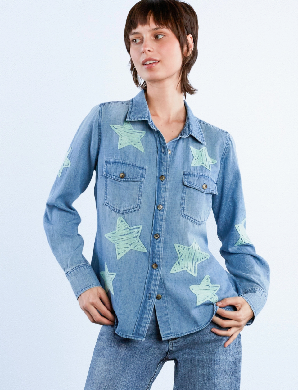 Big Embroidered Stars Shirt
