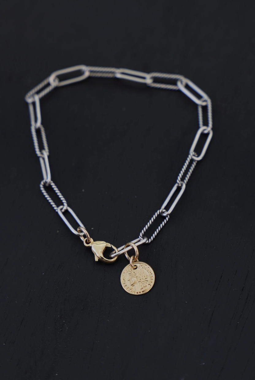 Antique Silver Chain Bracelet