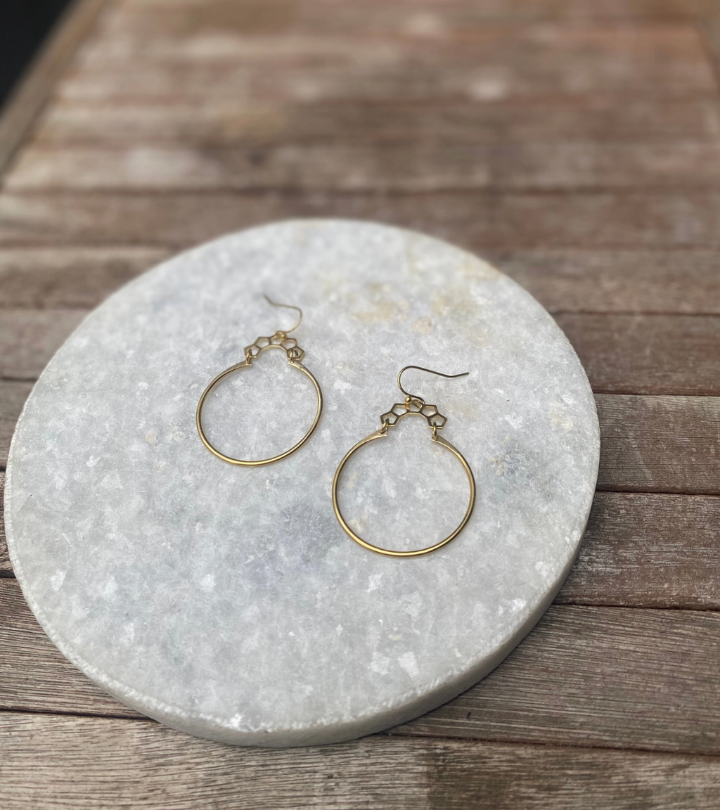 Brass Honeycomb Top Hoops