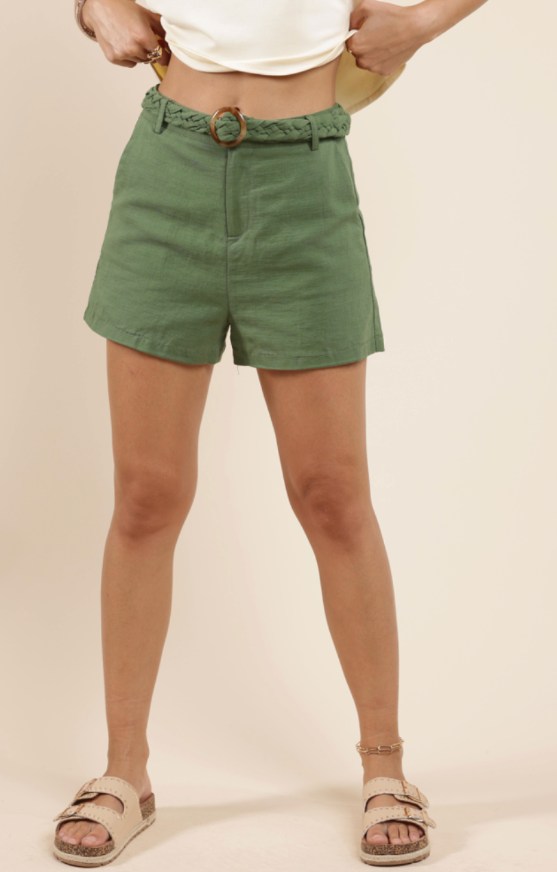 Good Day Braided Belt Shorts