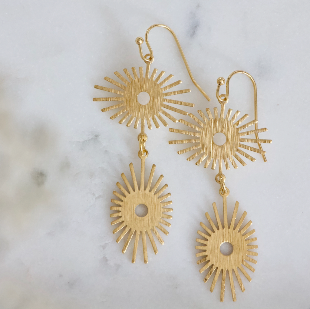 Brass Sunshine Earrings