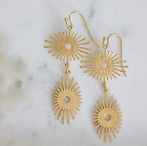 Brass Sunshine Earrings
