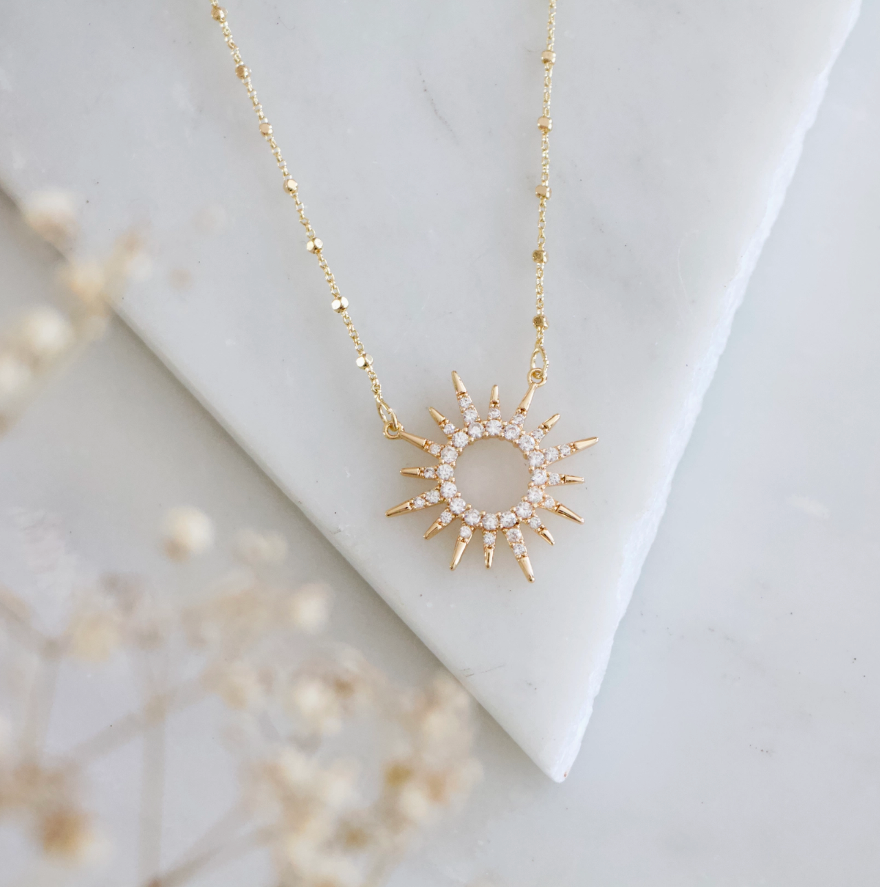 Cz Sun Necklace