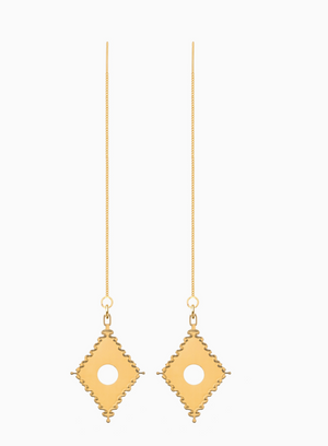 Diamond Drop Chain Earrings