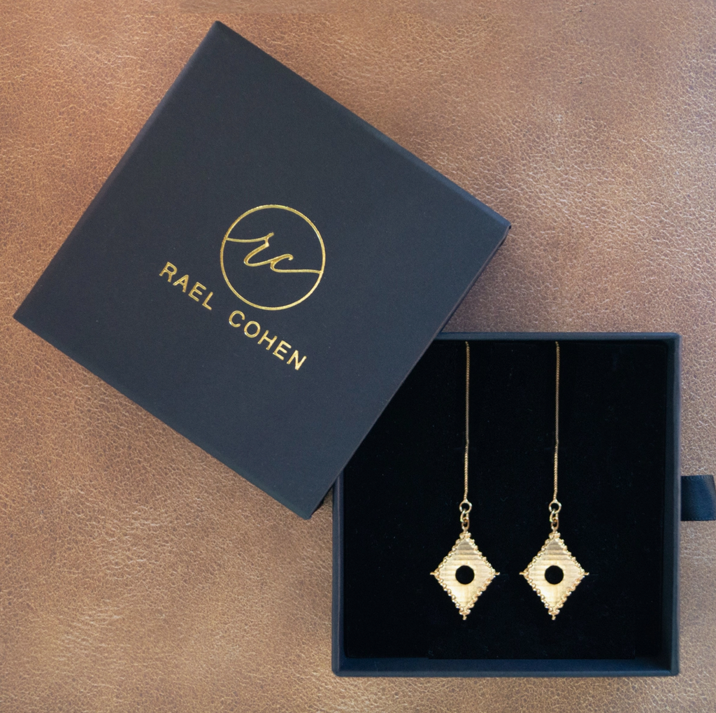 Diamond Drop Chain Earrings