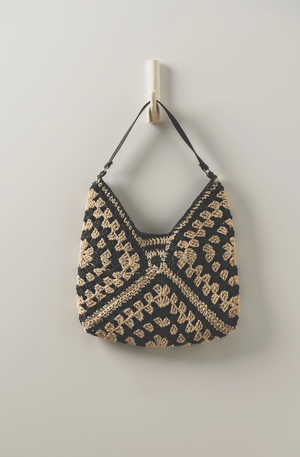 Diamond Pattern Crochet Hobo Bag