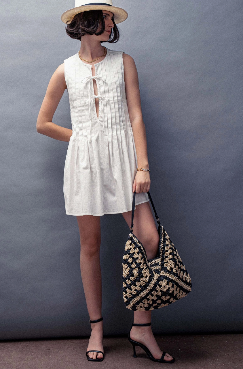 Diamond Pattern Crochet Hobo Bag