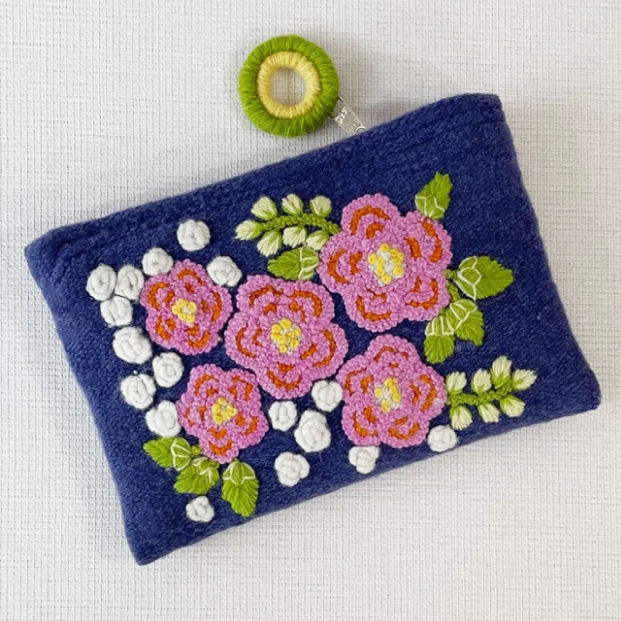 Embroidered Wool Pouch