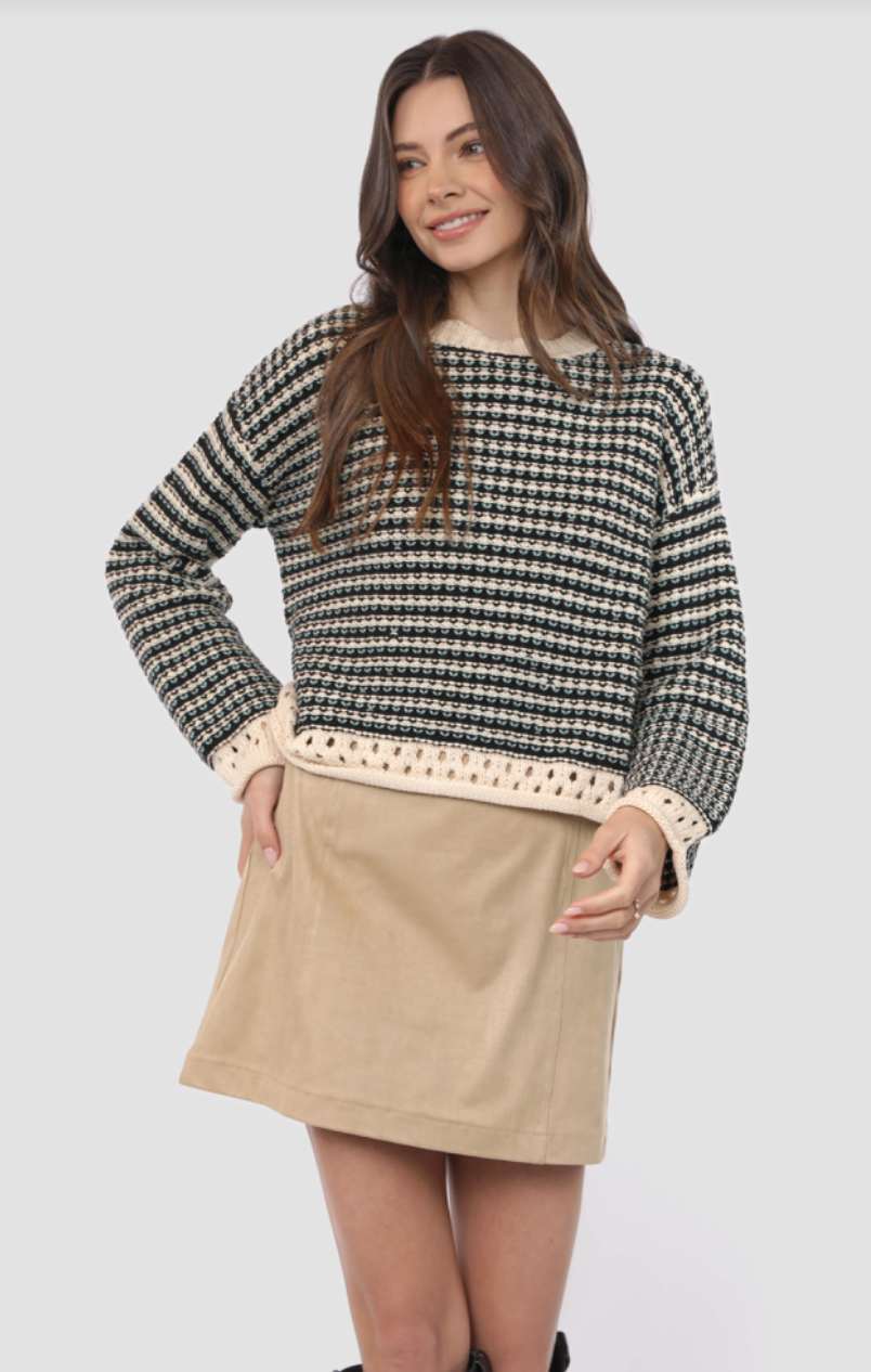 Contrast Knit Sweater