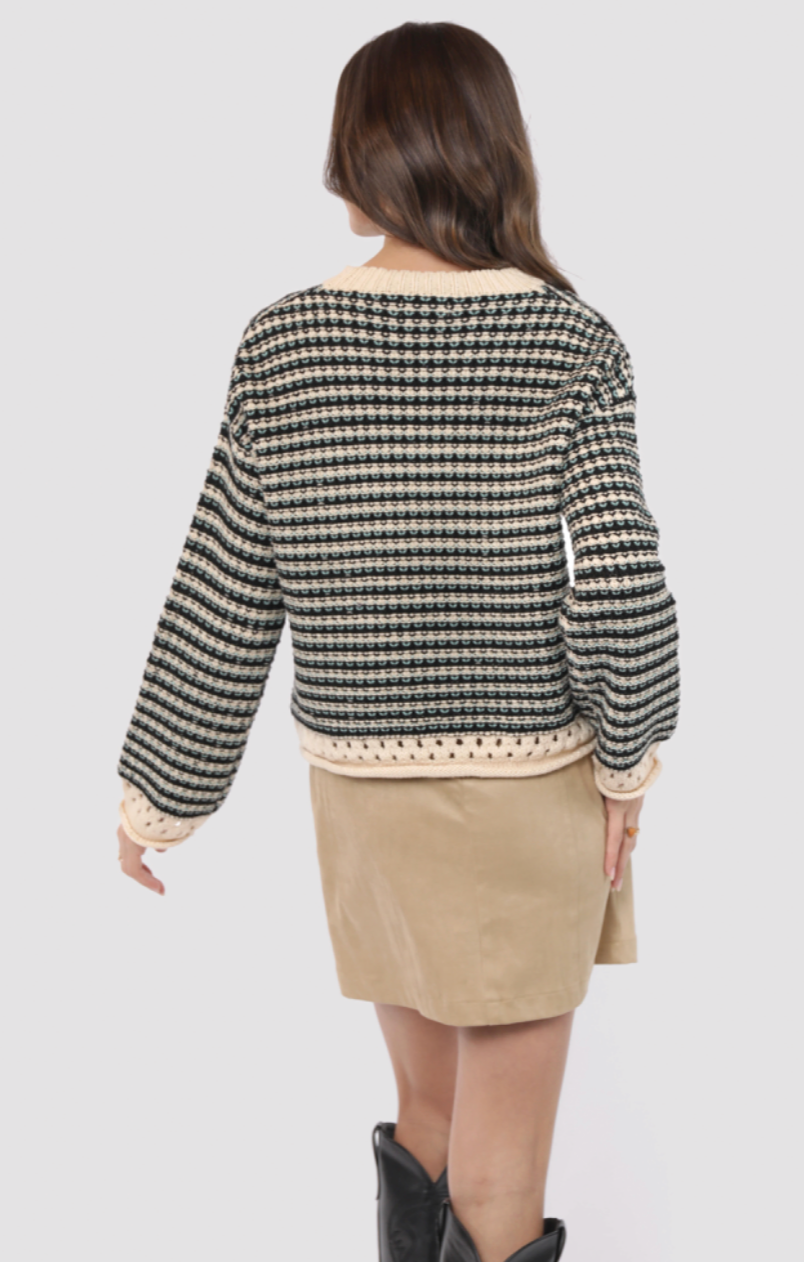 Contrast Knit Sweater