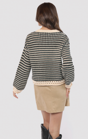 Contrast Knit Sweater