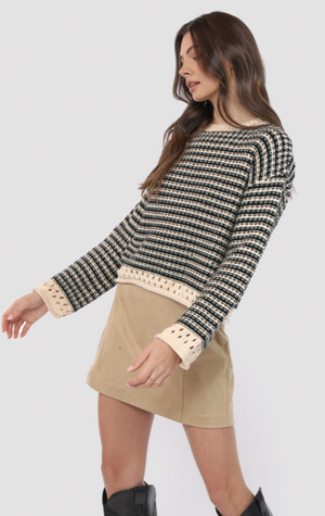 Contrast Knit Sweater