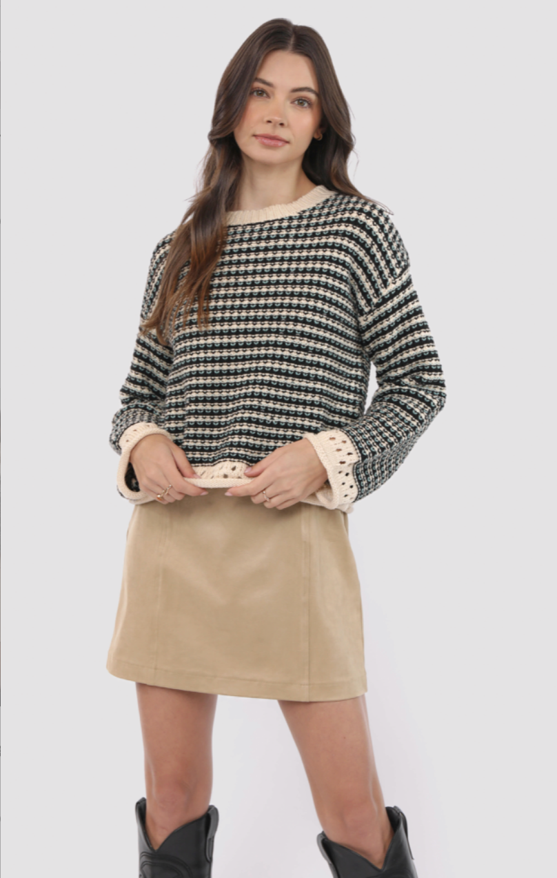 Contrast Knit Sweater