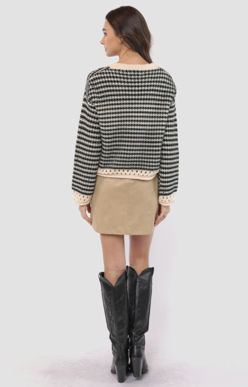 Contrast Knit Sweater