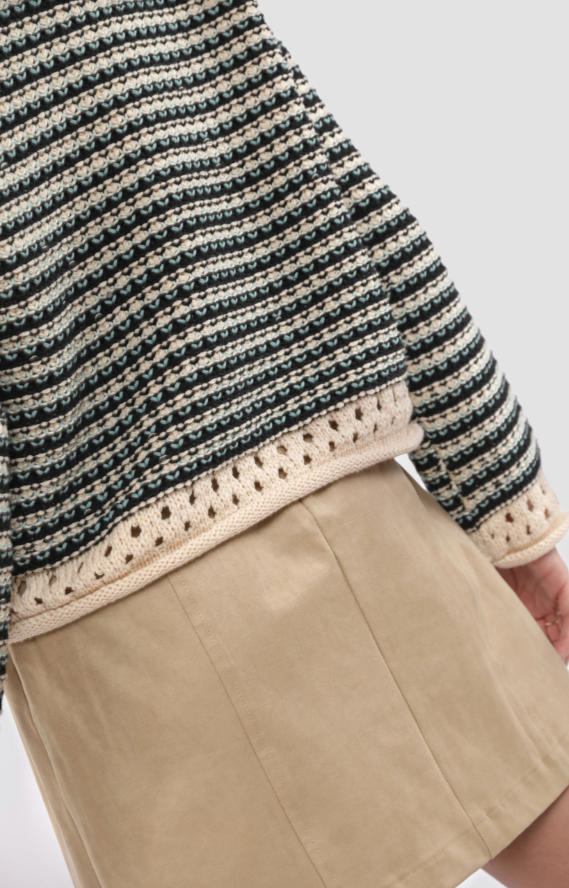 Contrast Knit Sweater